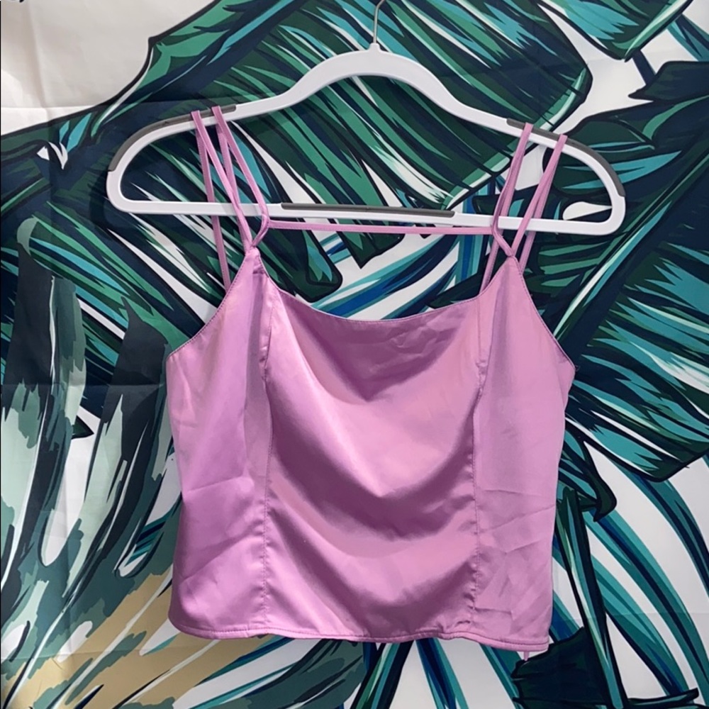 UO Satin Strappy Crop Tank